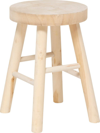 Stol dekorativ Nyar Paulownia, D28cm, 41cm, beige