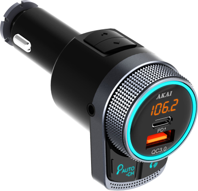 Transmetues FM Akai FMT-80BT, Bluetooth, 2 porta USB QC3.0, i zi