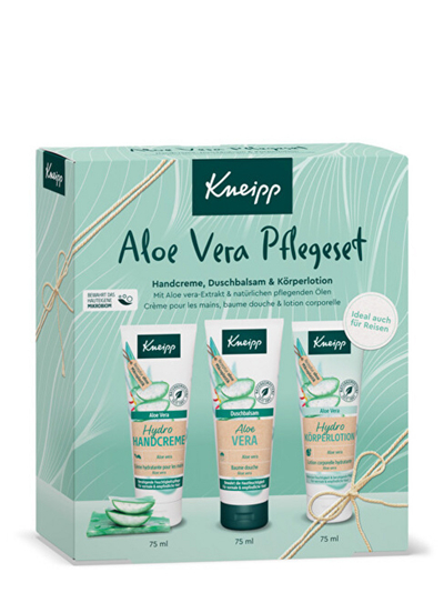 Сет за тело Kneipp Aloe Vera, туш гел 75 мл + лосион за тело 75 мл + крема за раце 75 мл