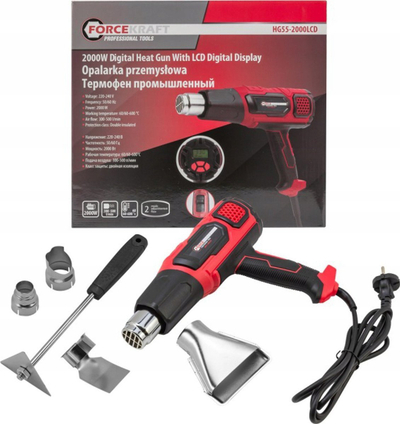 Термо пиштол Forcekraft Electric Heat Gun, 2000W, 60°C 600°C, со млазница