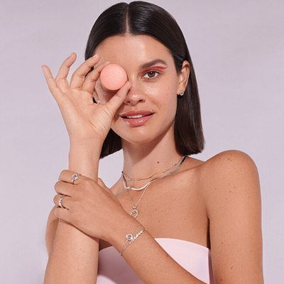 Qafore për femra Hot Diamonds Orbit DP929, e argjendtë