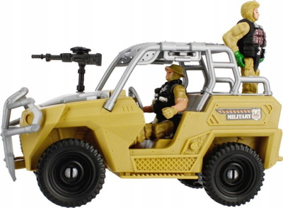 Set lodrash ushtarake Mega Creative 481700, makinë off road, figura ushtarësh, bezhë