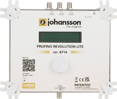 Përforcues multiband i programueshëm Johansson 6714 Lite, për antena TV dixhitale, gri