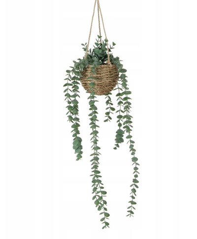 Bimë artificiale dekorative Boltze Home, eukalipt në vazo, 78cm, jeshile