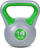Peshë kettlebell me vinil, 16 kg, me dorezë ergonomike, gri jeshile