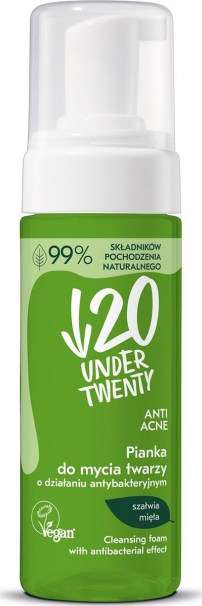 Shkumë antibakteriale për fytyrë kundër akneve Under Twenty, 150 ml