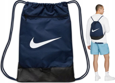 Çantë sportive Nike Brasilia 9.5 DM3978 410, gymsack, poliestër, blu navy