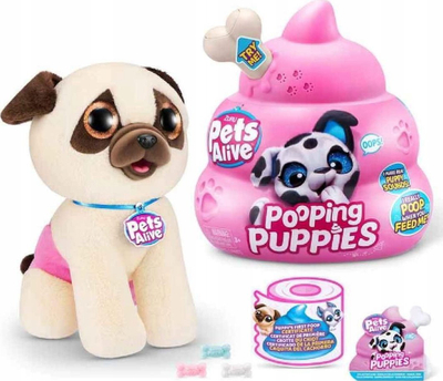 Pelush qenush Zuru Pets Alive Pooping Puppies, lodër interaktive me tinguj, vezë surprizë, shumëngjyrëshe