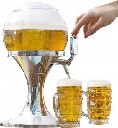 Диспенсер за пиво со ладење InnovaGoods Ball, 3.5L, проѕирен