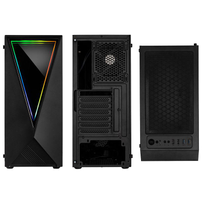 Kasa kompjuteri Kolink Void RGB Midi Tower, me dritare, e zezë