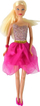 Kukull Leantoys Lucy, fustan rozë me shkëlqim, këpucë, rozë