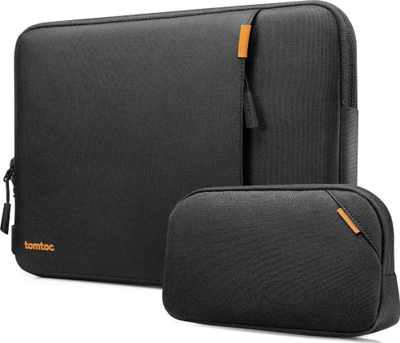 Sleeve laptopi Tomtoc Defender A13, 16", bashkë me pouch për aksesorë, i zi