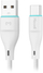 USB во USB C кабел Miccell VQ D06, 1m, 2.4A, бел