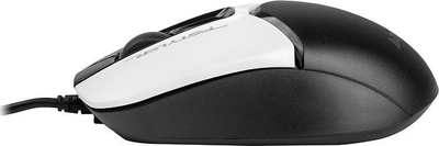 Maus A4Tech FStyler, me kabllo, USB, i bardhë dhe i zi