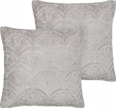 Set jastëkësh për zbukurim Velvet, 45 x 45 cm, me figura gjeometrike, gri e çelët