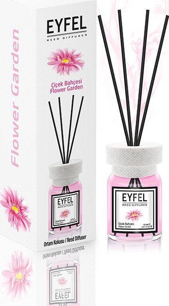 Дифузер со стапчиња EYFEL Flower Garden, 120ml, мирис на цвеќиња, шарен