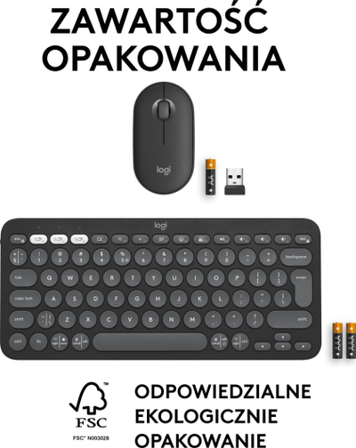 Set tastierë dhe mi Logitech Pebble 2 Combo, pa tela, Bluetooth, bejxhi