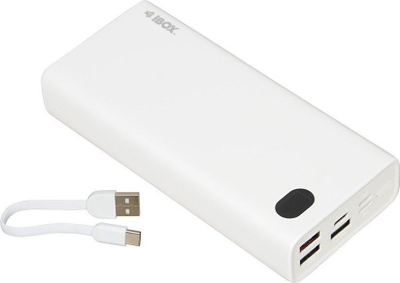 Надворешна батерија iBOX PB20, 20000mAh, Power Delivery 3.0, бела