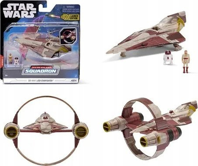 Играчка брод Star Wars Micro Galaxy Squadron Obi-Wan Jedi Starfighter, микро фигуриња, Launch Edition, повеќебојно