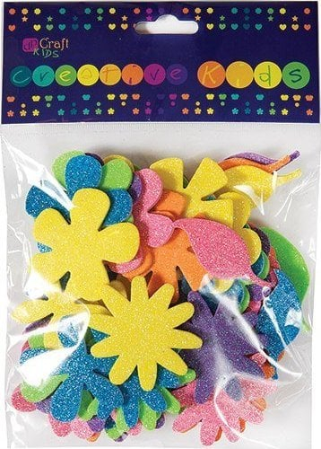Stickerë shkumë DP Craft, lule me shkëlqim, shumëngjyrëshe