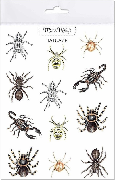 Tatuazhe të përkohshme Mama Paints Washable Tattoos Spiders, që lahen, për kalamaj