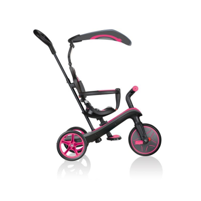 Tricikletë 4 në 1 Globber Explorer Trike, me çadër, Fuchsia