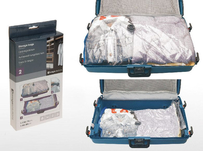Qese vakumi për rroba Storage Solutions, set me 2 copë, madhësi të ndryshme, transparente