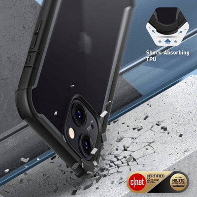 Mbrojtëse telefoni I-Blason Ares, për iPhone 13, me bumper, e zezë transparente