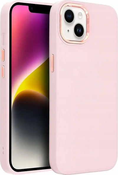 Maskë telefoni Frame për Samsung Galaxy A15, TPU, me korniza të forcuara, rozë e hapur