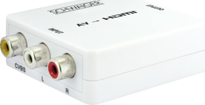 Konvertues videosh Schwaiger HDMRCA01 513, AV në HDMI, rregullues sinjali, i bardhë