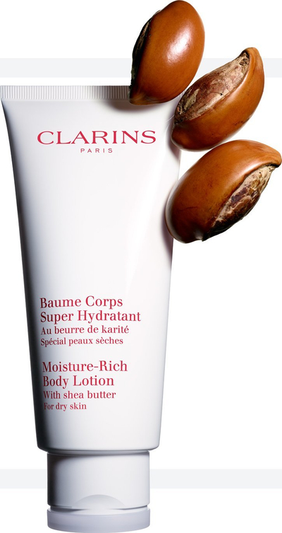 Лосион за тело Clarins Moisture Rich Body Lotion, за сува кожа, со шеа путер, 200 ml
