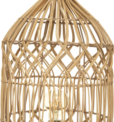 Llambë tavoline Atmosphera Milou Rattan, 55 cm e lartë, E27 40W, bezhë