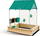 Kuti rëre Hape Multifunctional Sandpit, me çati UV, shumëfunksionale, druri natyral