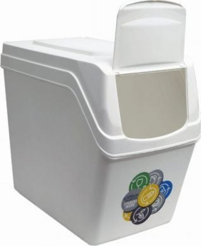 Set me kosha të mbeturinave Prosperplast (CEN-73067), 4 x 20 l, i bardhë 