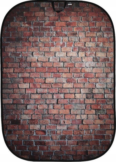 Sfond fotografik Manfrotto Urban, 1.5 x 2.1 m, i palosshëm, dyansh, tullë e kuqe dhe tullë e bardhë