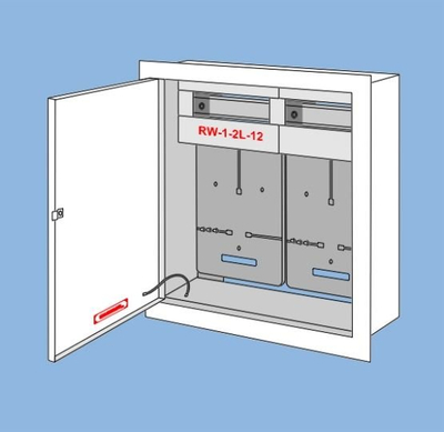 Rozdzielnica wnekowa dwulicznikowa 1F IP30 biala RW-1-2L-12
