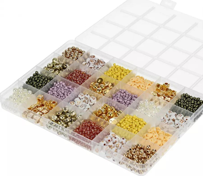 Set rruaza për bizhuteri Mega Creative, Crystal Tec 0.7mm, kuti plastike, shumëngjyrëshe
