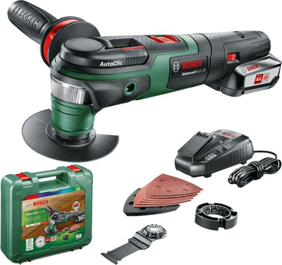 Vegël multifunksionale Bosch AdvancedMulti 18V, pa kabllo, me valixhe, jeshile