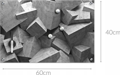Tabelë magnetike xhami Zeller Cubes, me marker dhe magnetë, e bardhë