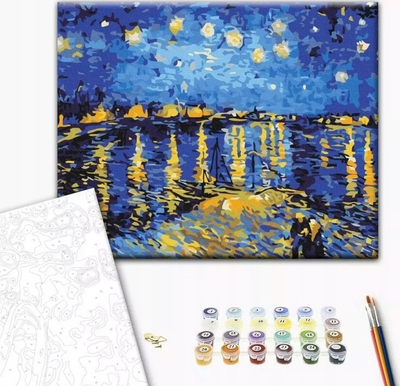Слика по бројки Norimpex BRUSHME Starry Night Over the Rhône, 40x50cm, 1 парче, повеќебојна