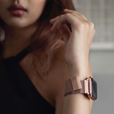 Rrip ore UNIQ Dante për Apple Watch Series 4 40mm, çelik inox, rozë gold