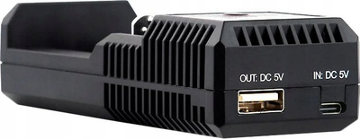 Karikues baterish EverActive UC-100C, Li-ion edhe Ni-MH, me funksion power bank, ngjyrë e zezë