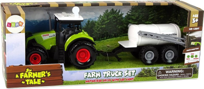 Traktor lodër LEAN Toys Farm Tractor, me rimorkio, jeshil