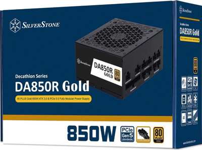 Furnizues energjie për kompjuter SilverStone Decathlon DA850R Gold, 850W, 80 Plus Gold, i zi