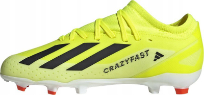 Këpucë futbolli për kalamaj adidas X Crazyfast League FG, për tokë të thatë, tekstil i lehtë, të verdha