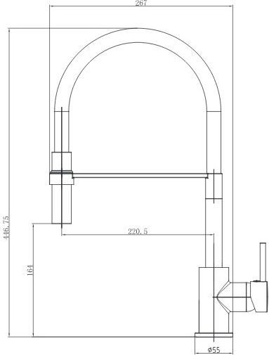 Кујнска чешма Kameleon Modern Kitchen Tap, мешалка за мијалник, сива