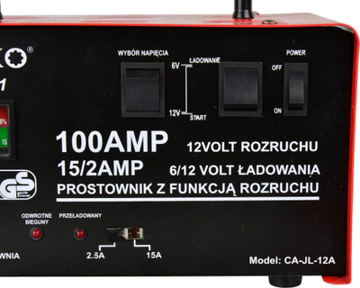Полнач за батерија Геко GEKO, 100A, 6/12V, црн