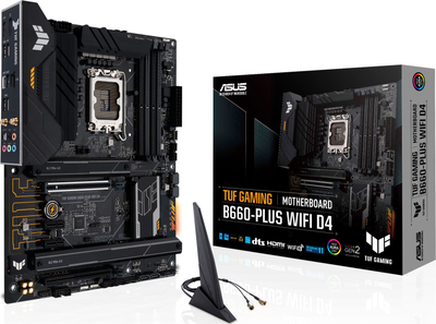 Pllakë amë ASUS TUF Gaming B660 Plus WIFI D4, Intel B660, LGA 1700, ATX, e zezë