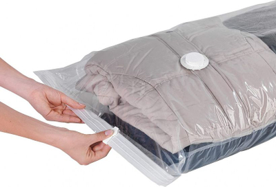 Qese vakum për rroba Wenko Vacuum Storage System, set 2 copë, 90 x 56 cm, transparente