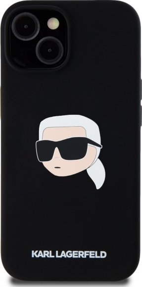 Kapak telefoni Karl Lagerfeld KLHMP15SSKHPPLK, për iPhone 15 6.1", hardcase silikon, i zi